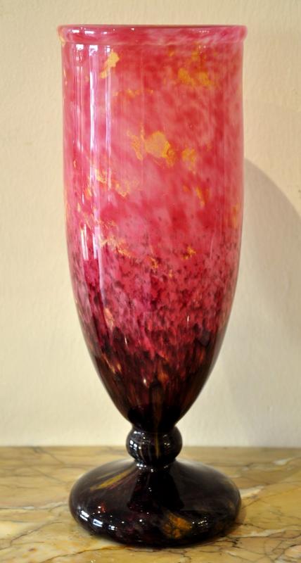 Charles Schneider Vase Jades1922-1924 Powdered Art Deco Glass , More Informations...