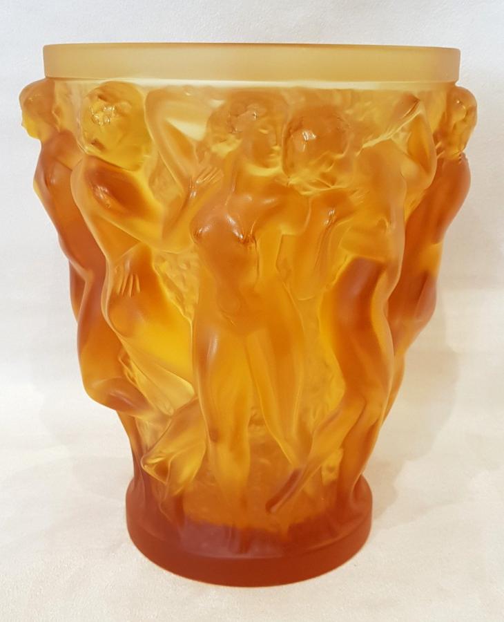 Lalique Bacchantes Amber Crystal Vase, More Informations...