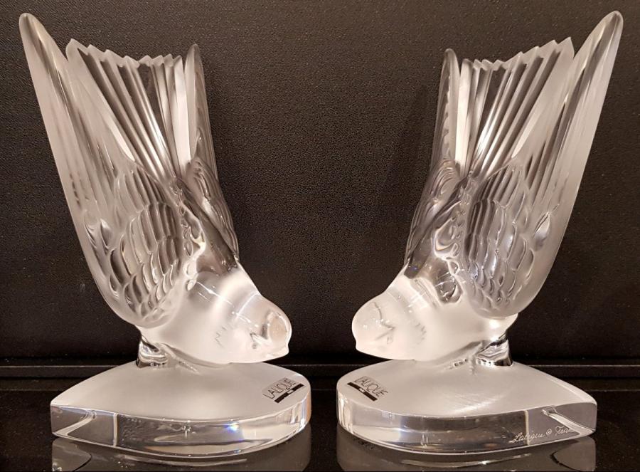 Lalique France Pair Of Hirondelle Model Bookends , More Informations...