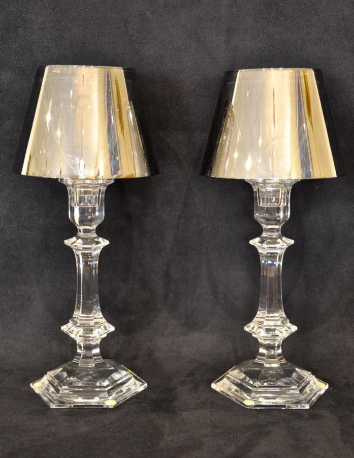 Philippe Starck & Baccarat Our Fire Pair Of Crystal Candlesticks , More Informations...