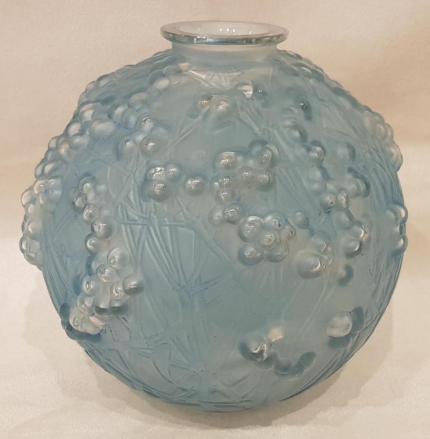 RenÃ© Lalique Art Deco Blue Patinated Druid Vase 1924 , More Informations...
