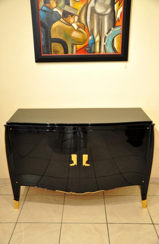 HENRI GOULET CABINET COMMODE BLACK LAQUER 1940-1945, More Informations...