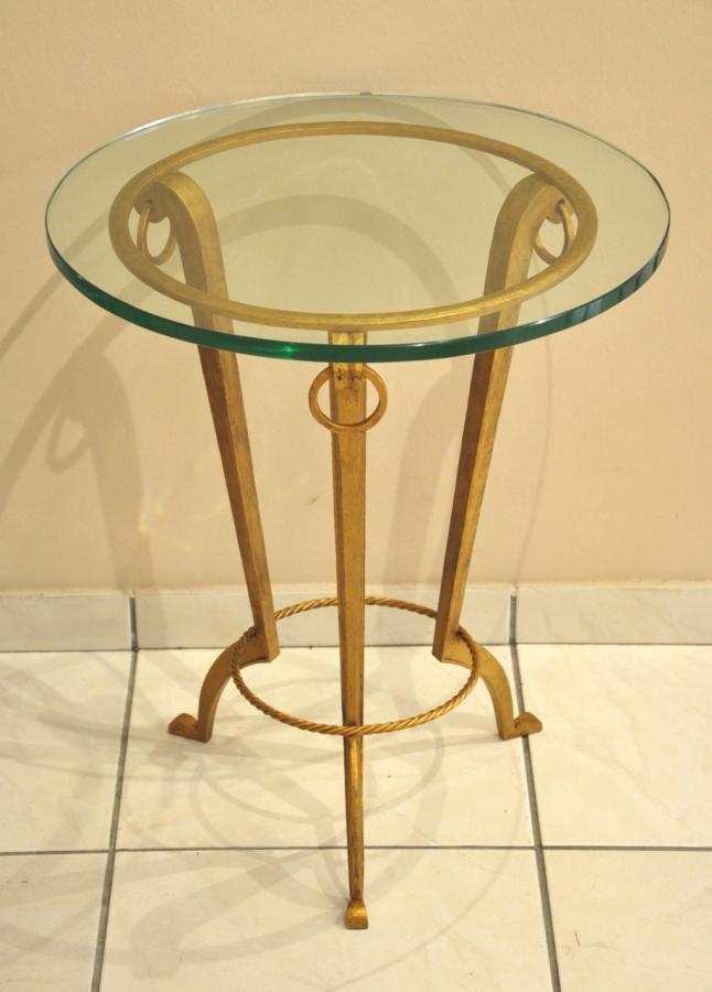 Maison Ramsay Coffee Table Wrought Iron Gilded & Glass Circa 1940, More Informations...