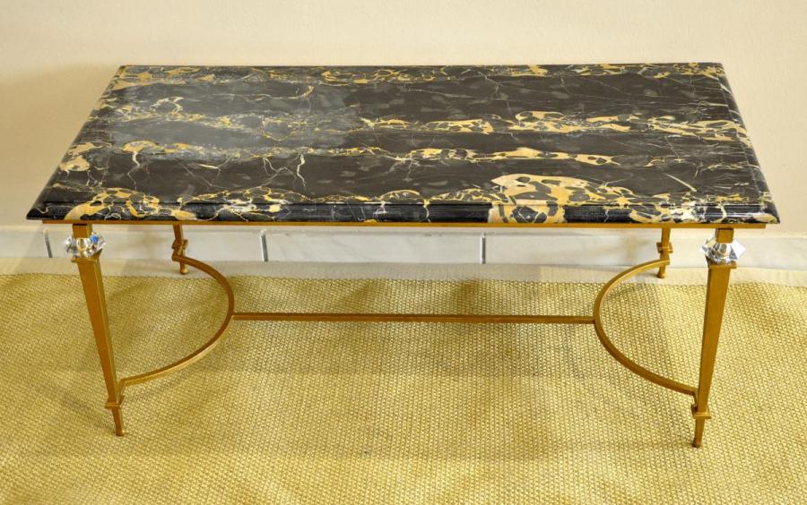Ramsay Decoration Coffee Table Wrought Iron Gold & Marble Portor , More Informations...