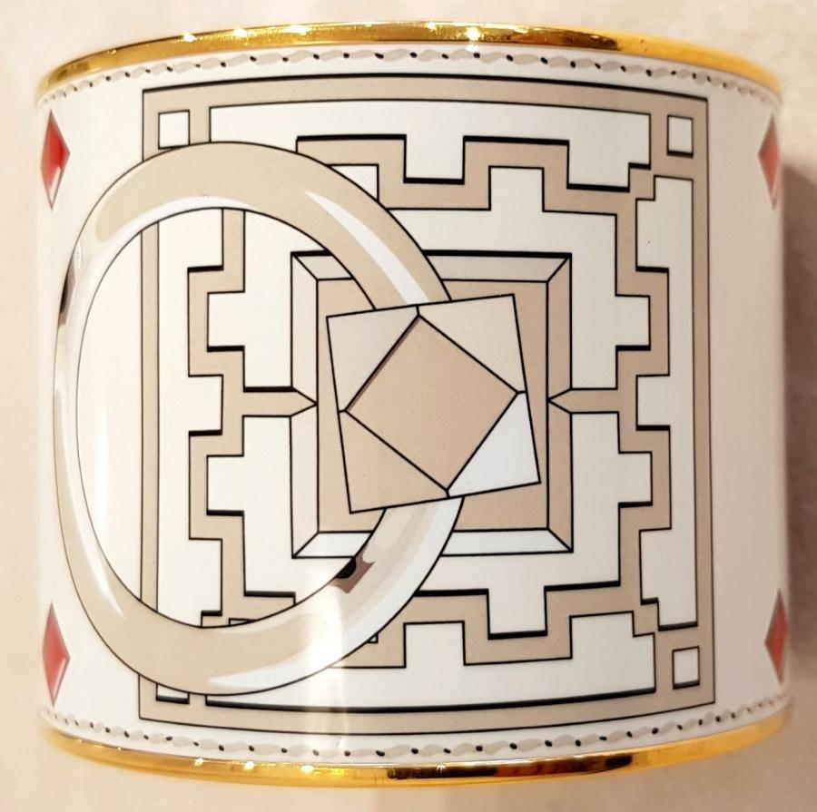 Hermès Paris Gold Plated And Enamel Cuff , More Informations...