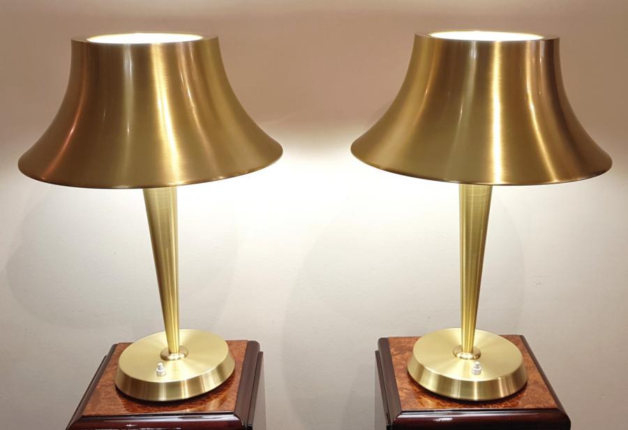 Jean Perzel Pair Of Design Lamps Gilt Bronze 1950-1960, More Informations...