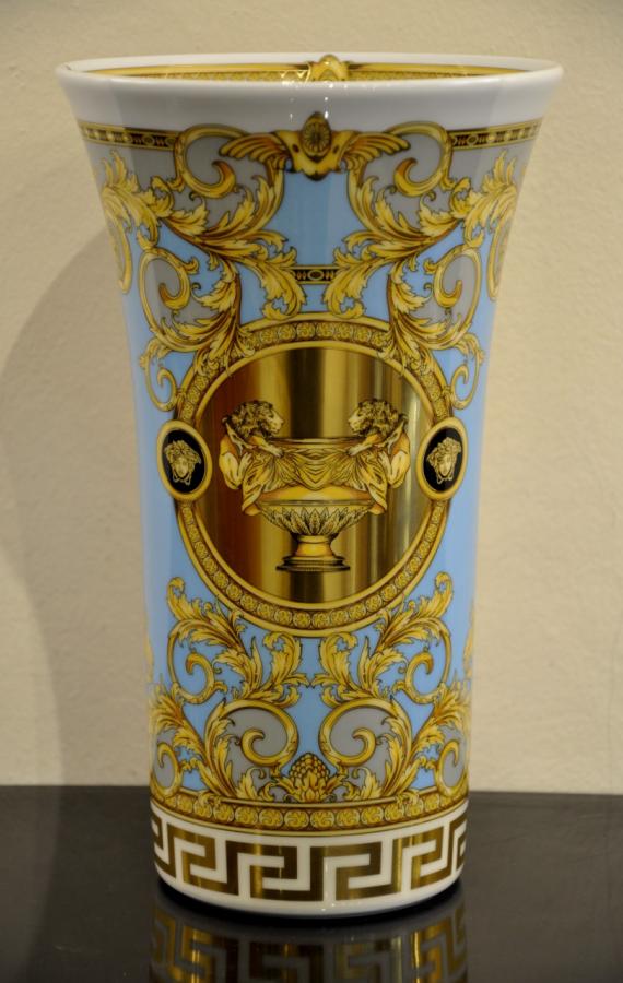 VERSACE & ROSENTHAL Vase Porcelaine PRESTIGE GALA LE BLEU , Plus d'infos...