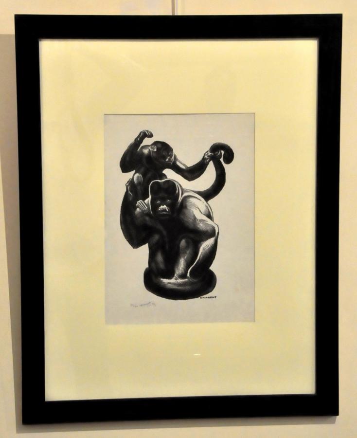 AndrÃ© Margat Original Lithograph 2 Monkeys On Japanese Paper 1979 , More Informations...