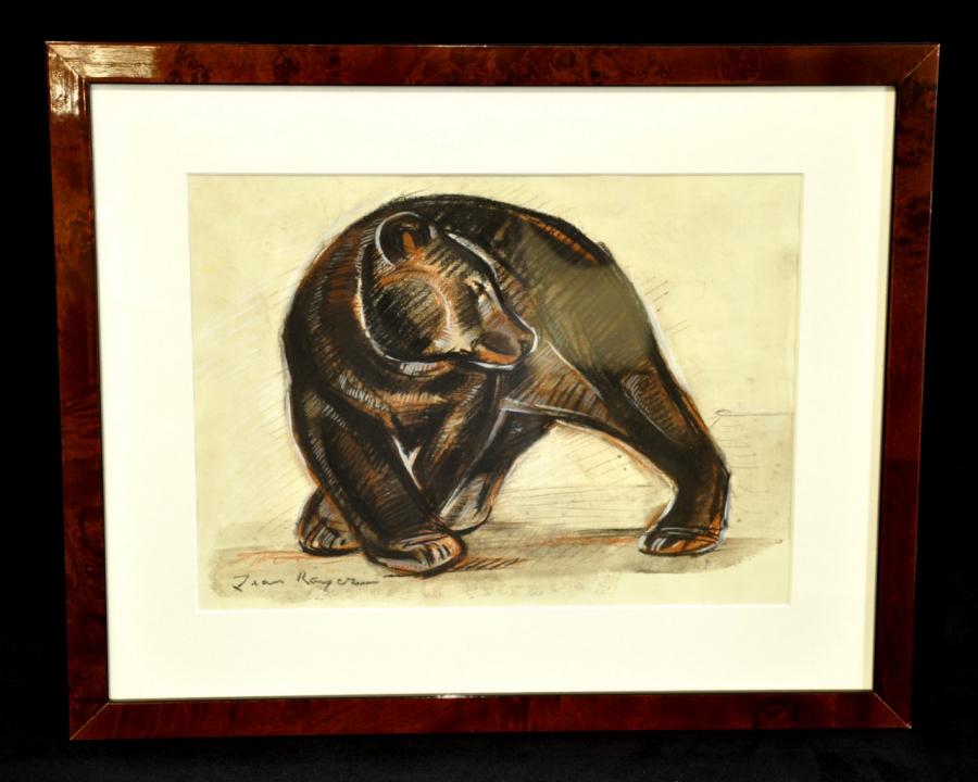Jean Royer Bear Drawing Charcoal & Pastel , More Informations...