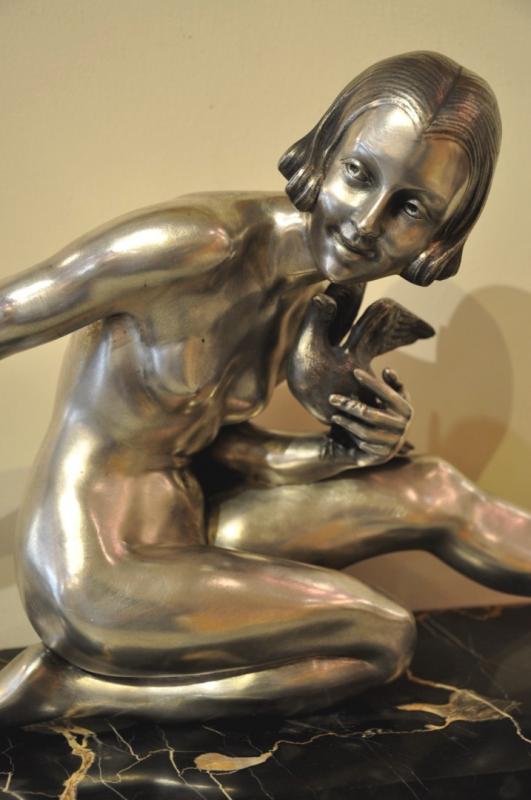 ARMAND GODARD sculpture bronze argentÃ© Epoque ART DECO, Plus d'infos...