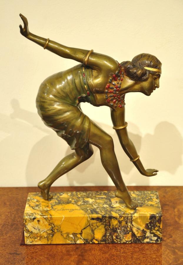 F. Lemoyne Orientalist Sculpture Polychrome Bronze Art Deco 1930, More Informations...