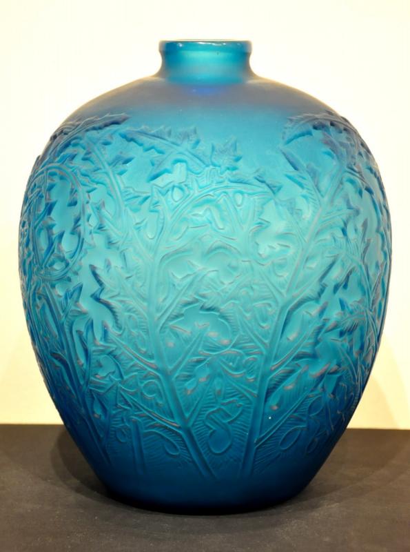 RenÃ© Lalique Vase ACANTHES BLEU Art DÃ©co 1921, Plus d'infos...