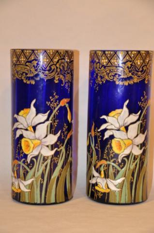 LEGRAS pair of  vases enamelled , More Informations...