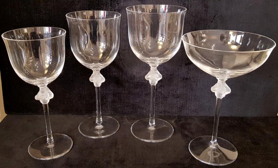 Marc Lalique Model Roxane Set of 24 Glasses From 1968 , More Informations...