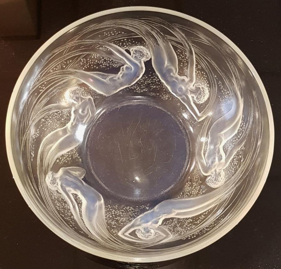 RenÃ© Lalique Opalescent Glass Bowl Ondines Art Deco 1921, More Informations...