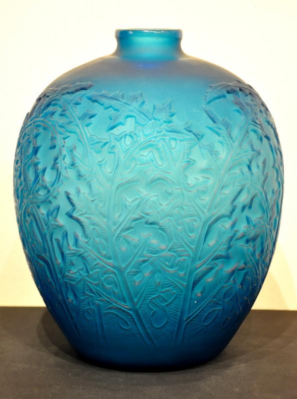 RenÃ© Lalique Vase ACANTHES BLEU Art Deco 1921, More Informations...