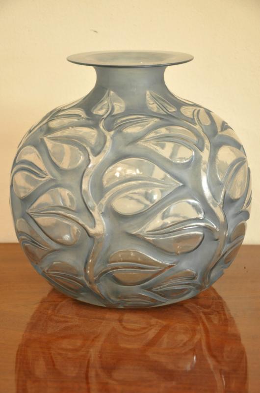 RenÃ© LALIQUE VASE SOPHORA BLUE PATINA  ART DECO 1926, More Informations...