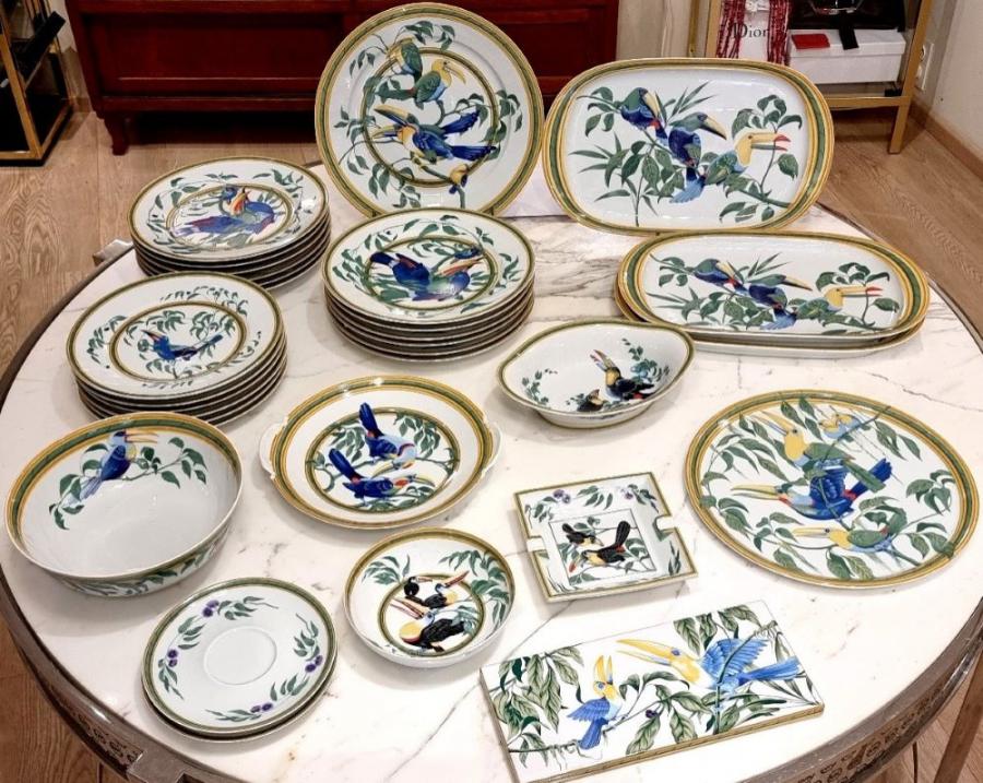  Hermes Paris Set Toucans Limoges Porcelain Table Service 31 Pieces , More Informations...