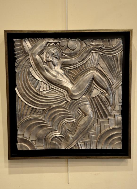 MAURICE PICAUD SAYS  PICO BAS RELIF SILVERED PLASTER ART DECO, More Informations...