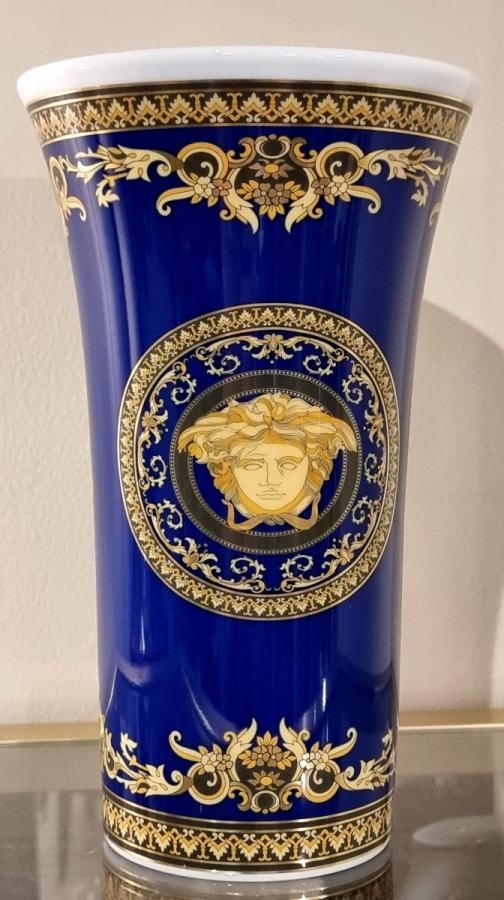 Rosenthal Versace Porcelain Vase Medusa Blue Model , More Informations...