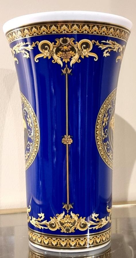 Rosenthal Versace Porcelain Vase Medusa Blue Model