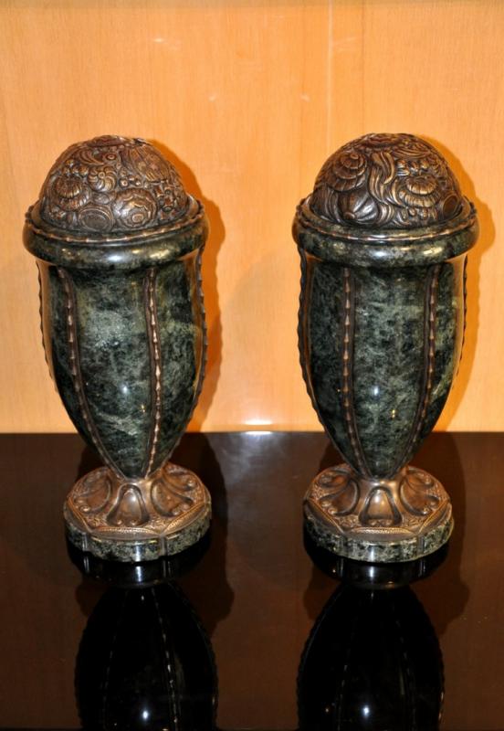 SUE & MARE PAIR OF VASES MARBLE AND BRONZE ART DECO, More Informations...