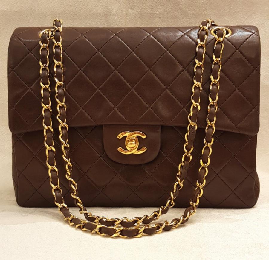 CHANEL SAC CLASSIQUE MatelassÃ© CUIR MARRON , Plus d'infos...