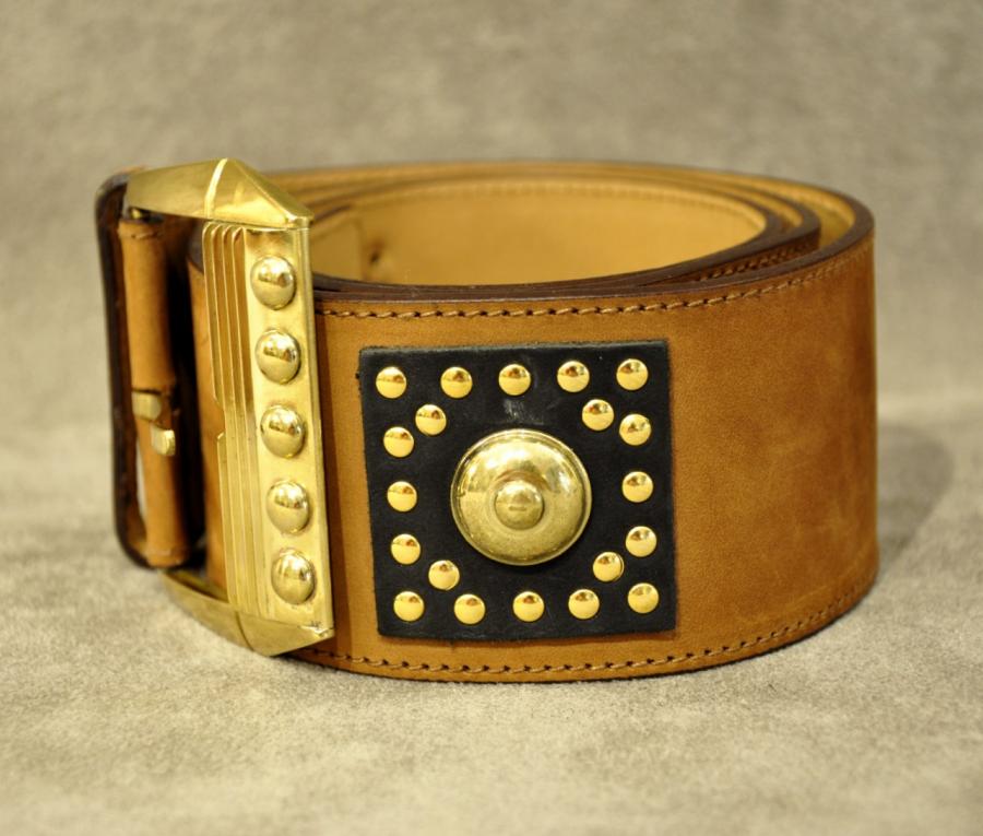 GIANNI VERSACE Ceinture Femme Daim Camel CIRCA 1990, Plus d'infos...