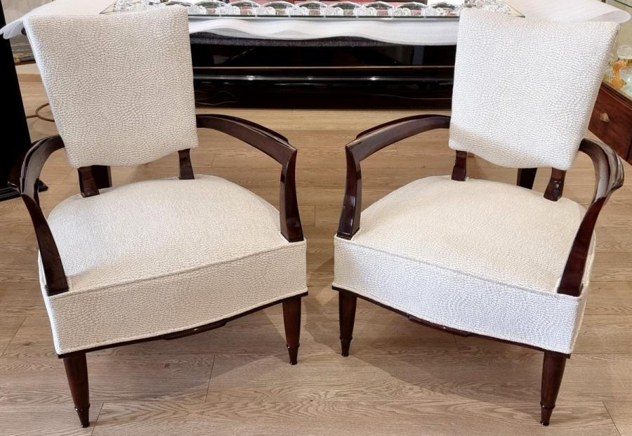 Batistin Spade Pair Of Mahogany Armchairs Circa 1940 , More Informations...