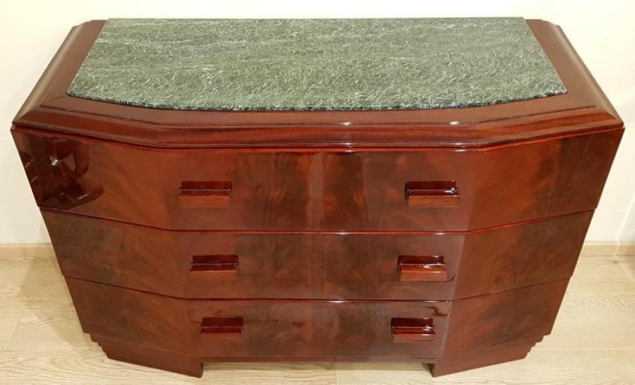 Commode vintage art déco bois massif rénovée Commode vintage art déco bois massif rénovée