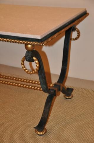 GILBERT POILLERAT Coffee table wrought iron, More Informations...