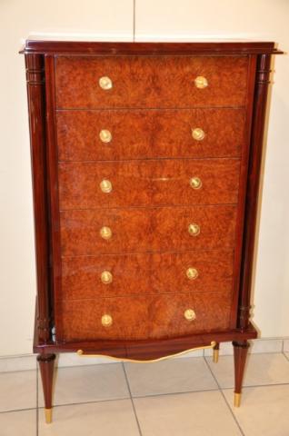 JULES LELEU CHEST OF DRAWERS IN MARQUETRY, More Informations...