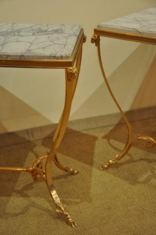 RINCK Maurice pair of table in gilded bronze, More Informations...