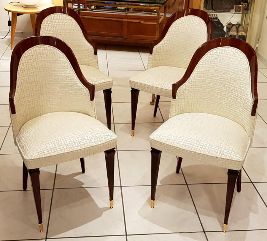 Set of 4 Mahogany Chairs 1945-1950 , More Informations...