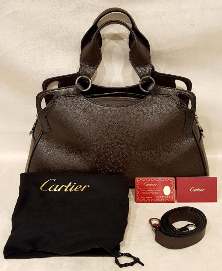 CARTIER MARCELLO BROWN LEATHER BAG, More Informations...