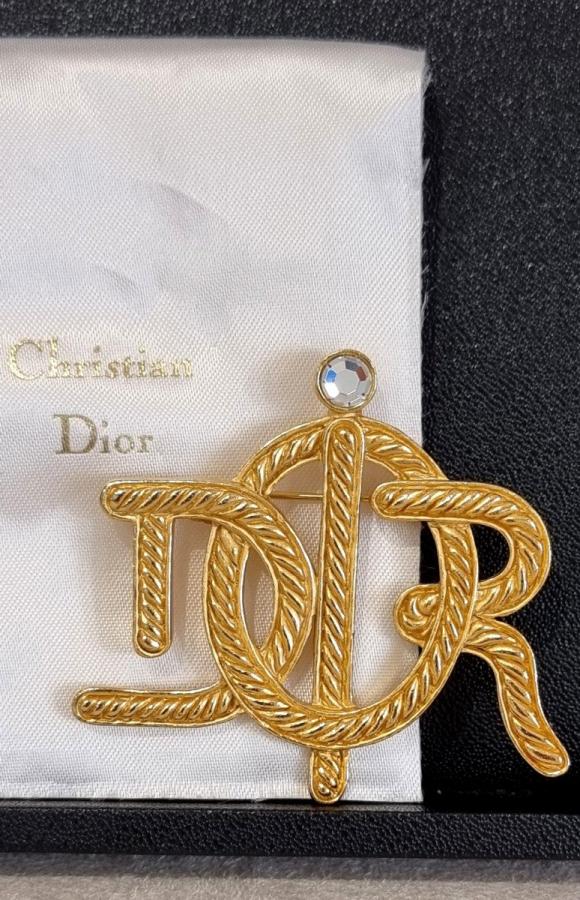 Christian Dior Gold & Crystal Brooch, More Informations...