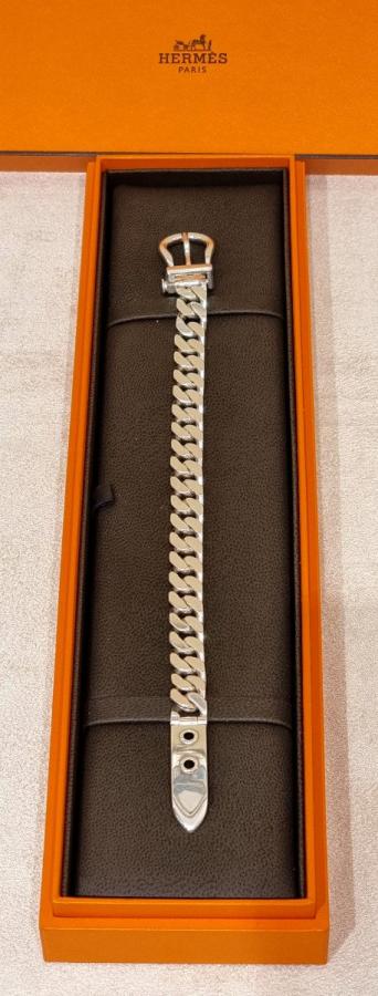 HermÃ¨s Silver Sellier Buckle Bracelet , More Informations...