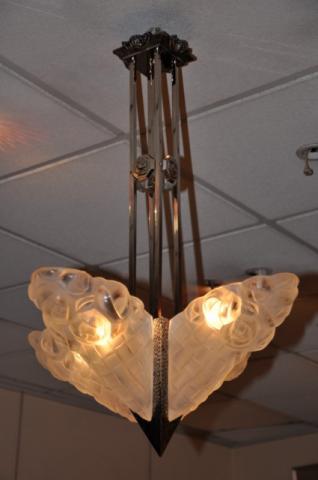 DEGUE CHANDELIER ART DECO 1920-1925, More Informations...