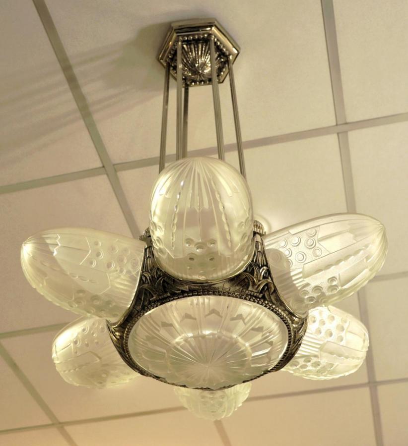 Georges Leleu Chandelier Art Deco 1930 , More Informations...