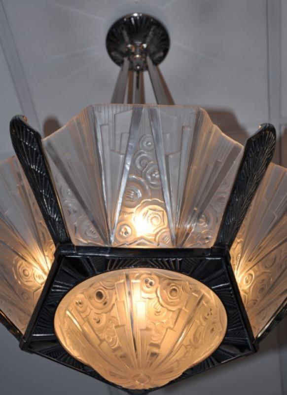 HETTIER VINCENT CHANDELIER ART DECO 1930, More Informations...