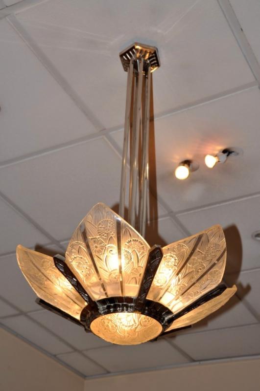 HETTIER VINCENT CHANDELIER ART DECO 1930, More Informations...