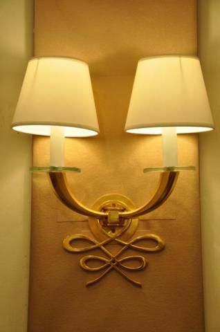 JULES LELEU pair of sconces in gilded bronze , More Informations...