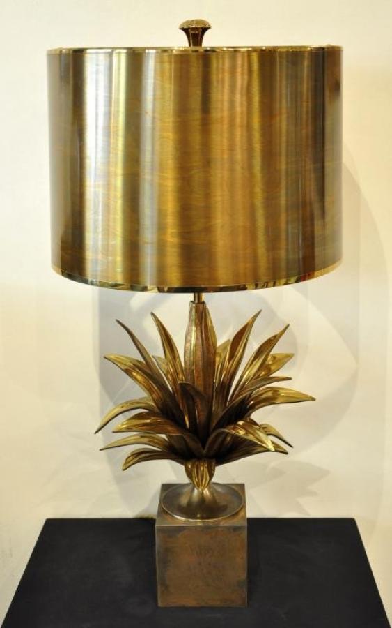 Maison Charles Lamp Model Agave Bronze Circa 1960 , More Informations...