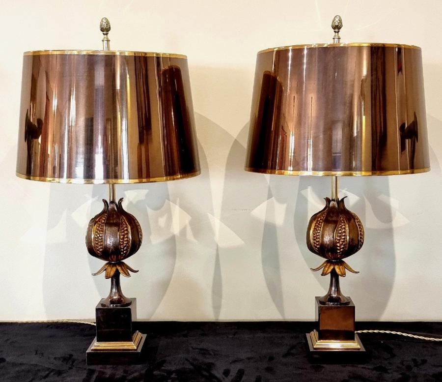 Maison Charles Pair Of Lamps Model Grenade Design 1970 , More Informations...