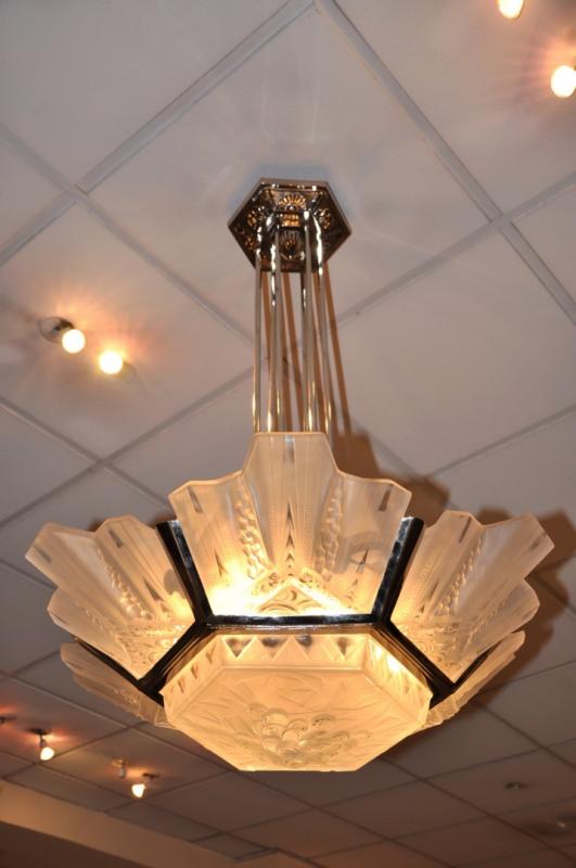 MULLER FRERES CHANDELIER ART DECO 1930, More Informations...