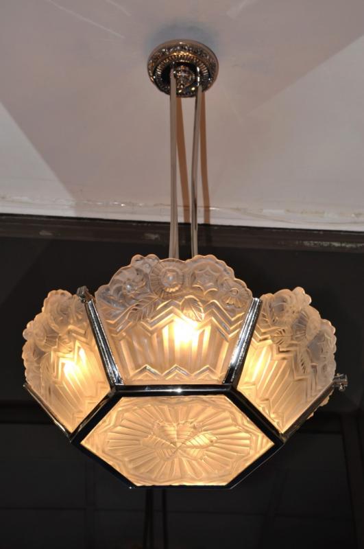 NOVERDY  BRONZE CHANDELIER ART DECO 1930, More Informations...