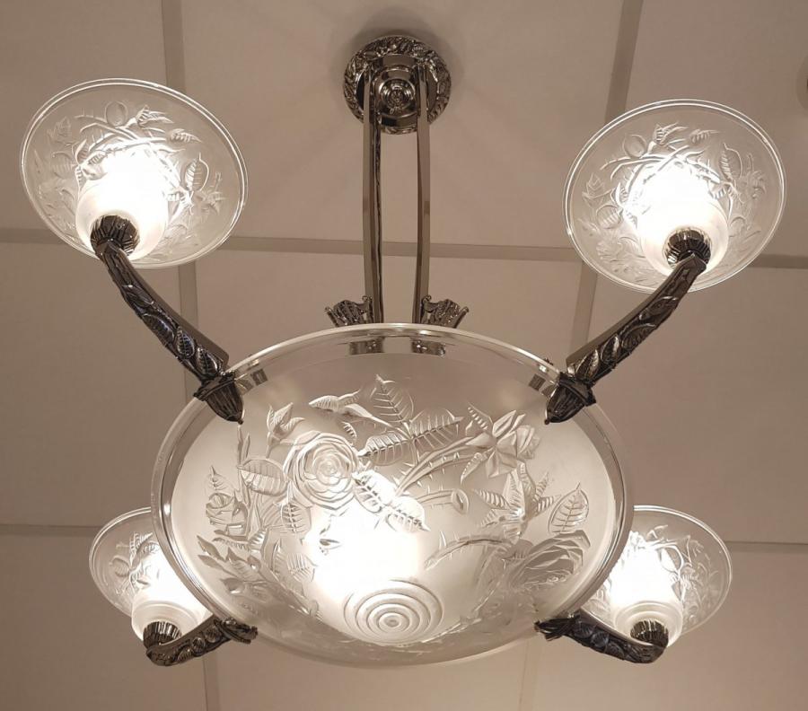 P. Maynadier Chandelier Art Deco 1930 , More Informations...