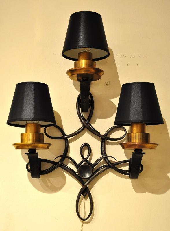 Prou RenÃ© Pair Of Sconces Wrought Iron Art Deco 1930 , More Informations...