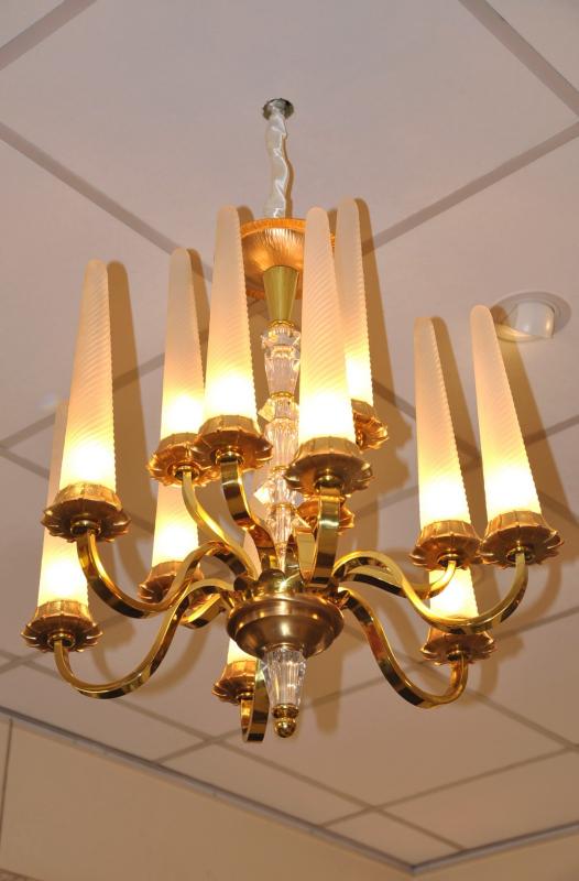 SABINO & CRISTALLERIE DE SEVRES CHANDELIER 1940-1945, More Informations...