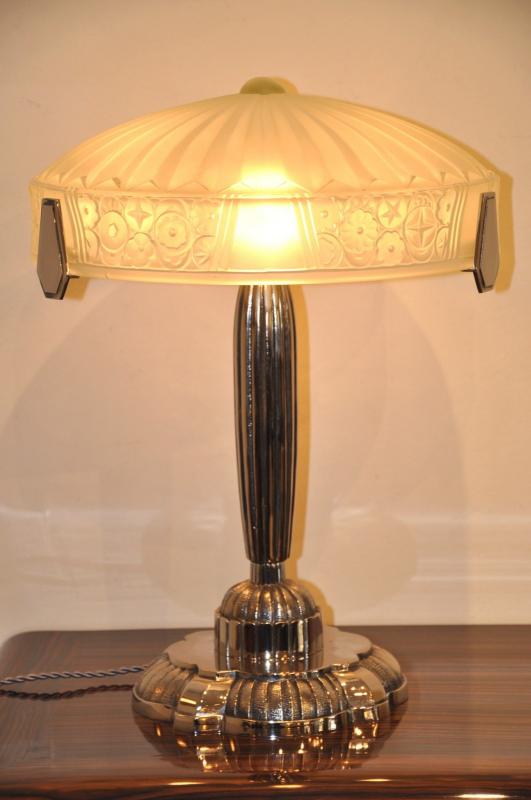 LAMPE CRAZY QUEEN VERRE & BRONZE ART DECO 1930, Plus d'infos...